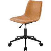 Clarke Swivel Office Chair in Vintage Cedar Leatherette & Gunmetal